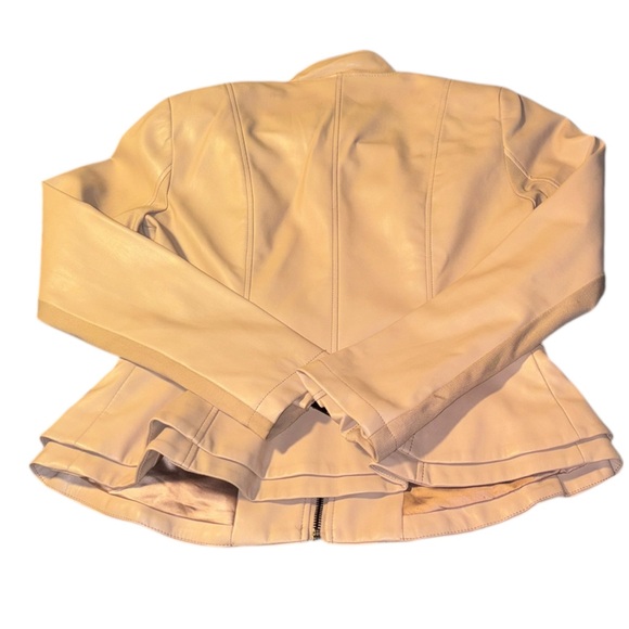 G.I.L.I. Cream Leather Jacket with Zipper Accents - Picture 7 of 10